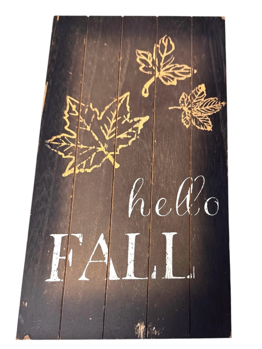 Holiday Home Rustic Distressed Wood Plank ‘Hello Fall’ Tabletop Sign